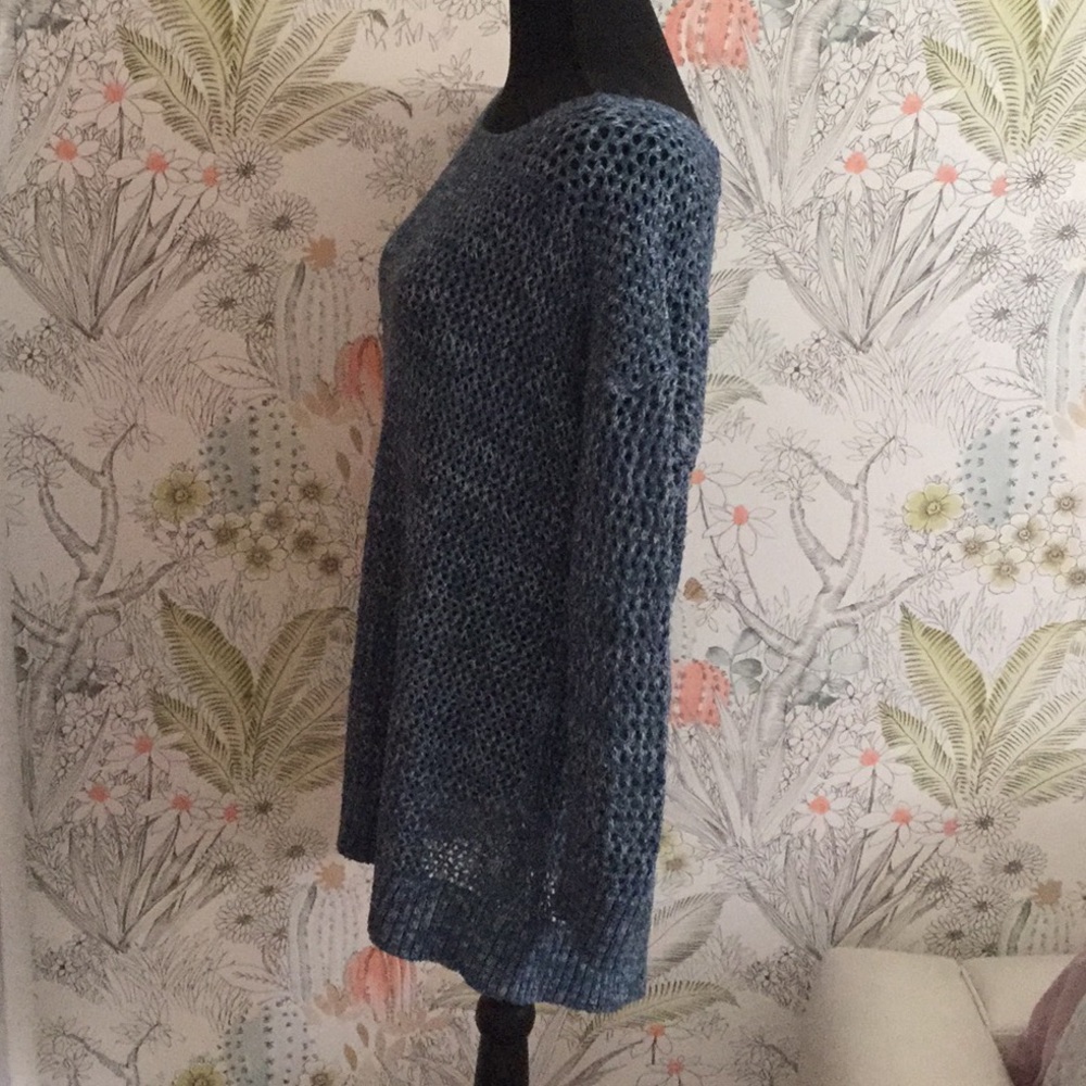 cute blue knitted luck brand long sleeve shirt